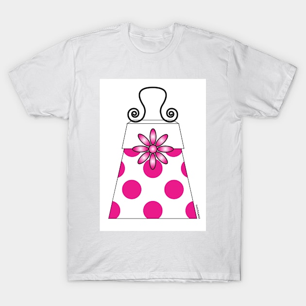 The Katy Bag / Pink Peppermint Polka Dot Parfait T-Shirt by srwdesign